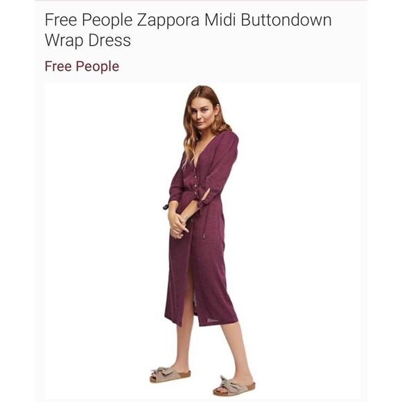 Free People NWT Zappora midi endless summer button down wrap boho formal dress L - Picture 12 of 14